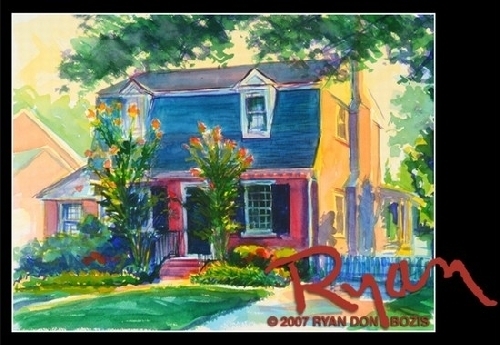 5415 Tuckahoe Avenue by Ryan Bozis Watercolor ~ 12 x 16 5415 Tuckahoe Avenue by Ryan Bozis Watercolor ~ 12 x 16