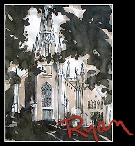 First Presbyterian Church by Ryan Bozis Ink ~ 10 x 8 First Presbyterian Church by Ryan Bozis Ink ~ 10 x 8