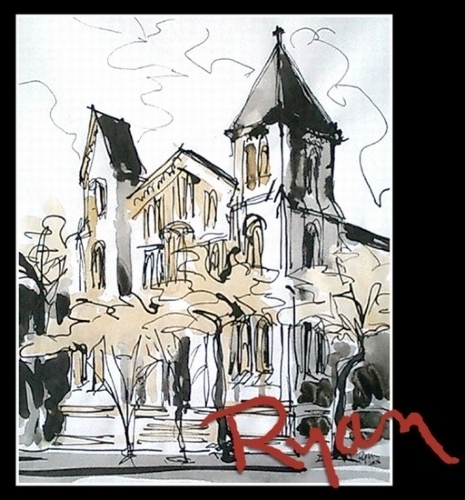 Galveston Presbyterian Church by Ryan Bozis Ink ~ 10 x 8 Galveston Presbyterian Church by Ryan Bozis Ink ~ 10 x 8