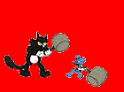 cartoon characters with
mallets